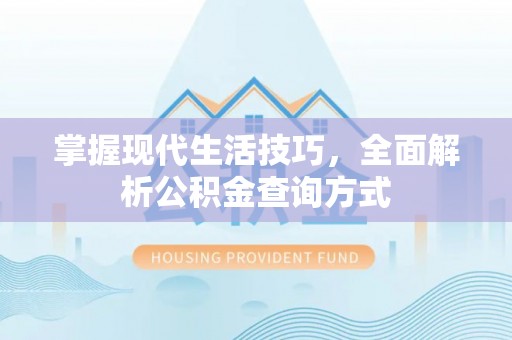 大荔掌握现代生活技巧，全面解析公积金查询方式