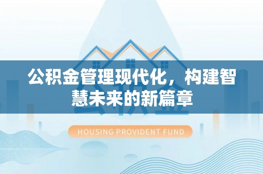大荔公积金管理现代化，构建智慧未来的新篇章