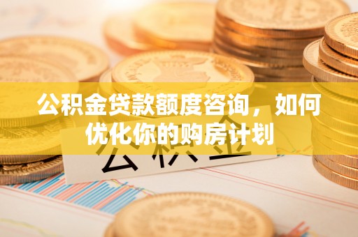 大荔公积金贷款额度咨询，如何优化你的购房计划