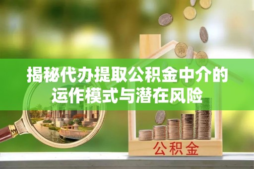 大荔揭秘代办提取公积金中介的运作模式与潜在风险