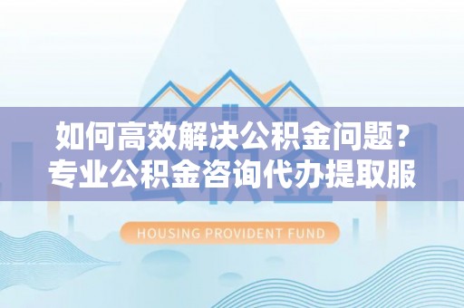 大荔如何高效解决公积金问题？专业公积金咨询代办提取服务来帮你