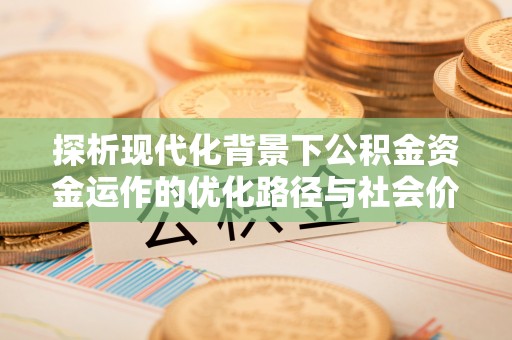 大荔探析现代化背景下公积金资金运作的优化路径与社会价值